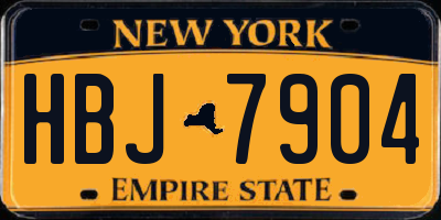 NY license plate HBJ7904