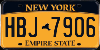NY license plate HBJ7906