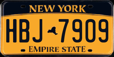 NY license plate HBJ7909