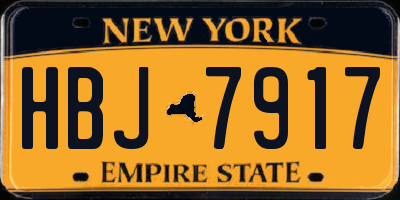 NY license plate HBJ7917