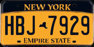 NY license plate HBJ7929