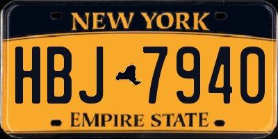 NY license plate HBJ7940