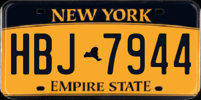 NY license plate HBJ7944