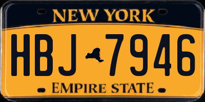 NY license plate HBJ7946