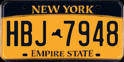 NY license plate HBJ7948