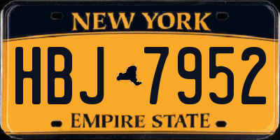 NY license plate HBJ7952