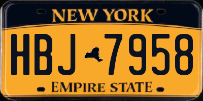 NY license plate HBJ7958