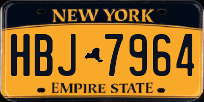 NY license plate HBJ7964