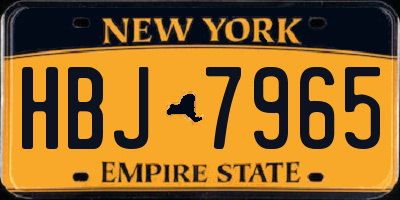 NY license plate HBJ7965