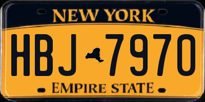 NY license plate HBJ7970