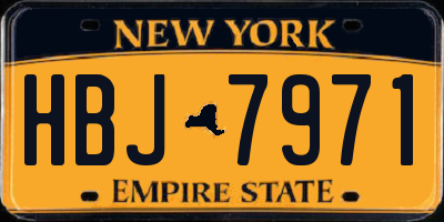 NY license plate HBJ7971