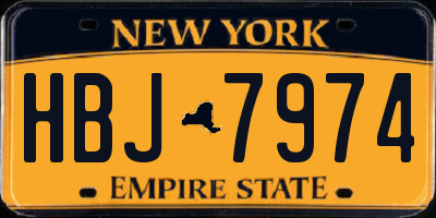 NY license plate HBJ7974