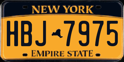 NY license plate HBJ7975