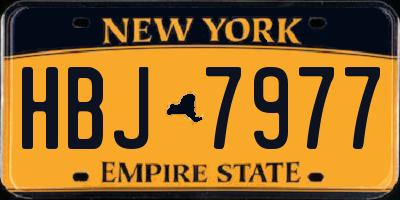 NY license plate HBJ7977