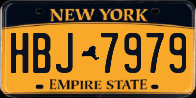 NY license plate HBJ7979