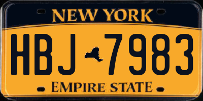 NY license plate HBJ7983