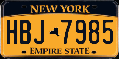 NY license plate HBJ7985
