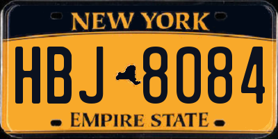 NY license plate HBJ8084