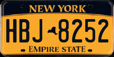 NY license plate HBJ8252