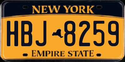 NY license plate HBJ8259
