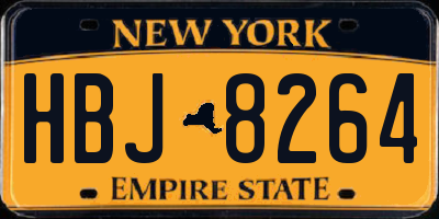 NY license plate HBJ8264