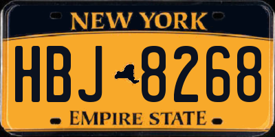 NY license plate HBJ8268