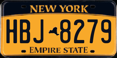 NY license plate HBJ8279
