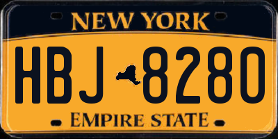 NY license plate HBJ8280