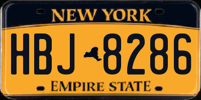 NY license plate HBJ8286