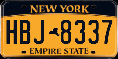 NY license plate HBJ8337