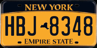 NY license plate HBJ8348