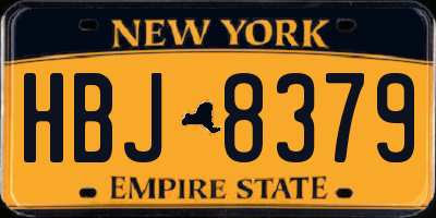 NY license plate HBJ8379