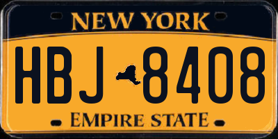 NY license plate HBJ8408