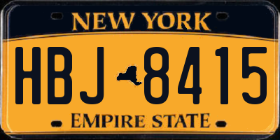 NY license plate HBJ8415