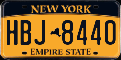 NY license plate HBJ8440