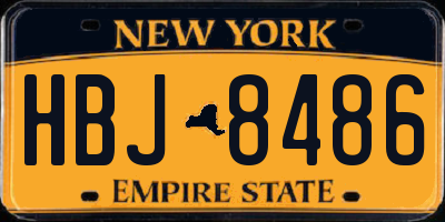 NY license plate HBJ8486