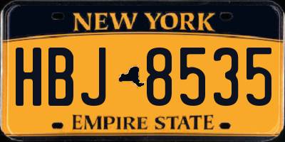 NY license plate HBJ8535