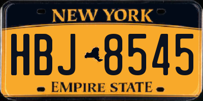 NY license plate HBJ8545