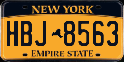 NY license plate HBJ8563