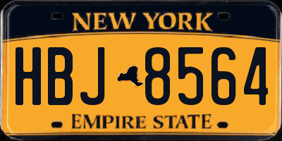 NY license plate HBJ8564