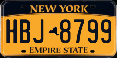 NY license plate HBJ8799