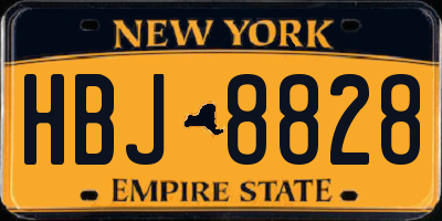 NY license plate HBJ8828