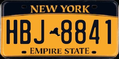 NY license plate HBJ8841