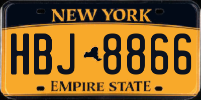 NY license plate HBJ8866