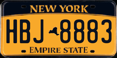 NY license plate HBJ8883