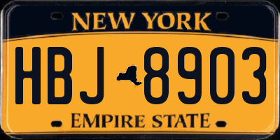 NY license plate HBJ8903