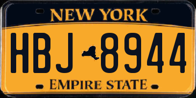 NY license plate HBJ8944