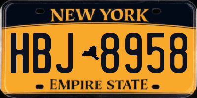 NY license plate HBJ8958