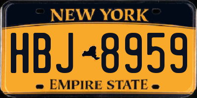 NY license plate HBJ8959