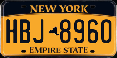 NY license plate HBJ8960